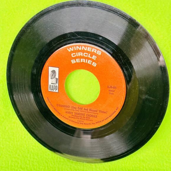 Harry Simeone Chorale Little Drummer Boy O Bambino Kapp 45 RPM Vintage Vinyl - Picture 8 of 10